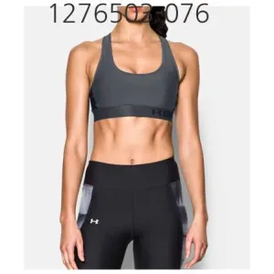 Under Armour Womens Armour Crossback Mid Sports Bra Rhino Gray/Black 1276503-076