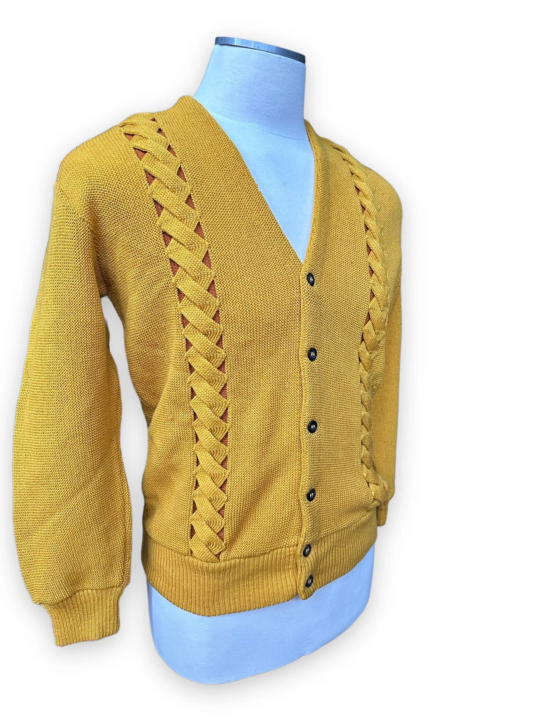 Vintage Seattle Knitting Mills Golden Double Helix Wool Sweater SZ M |  Vintage Cardigan Sweaters Seattle | Barn Owl Vintage Seattle