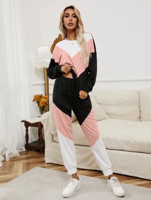 Witness The Power Chevron Color Block Sweatshirt and Joggers Set