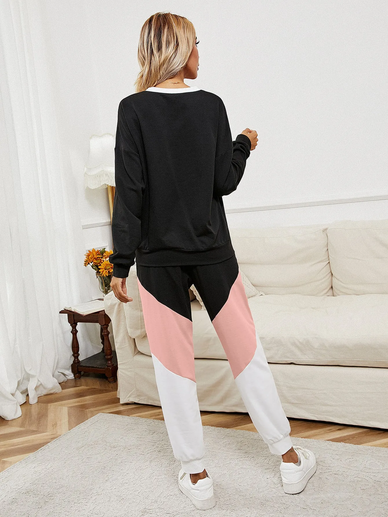 Witness The Power Chevron Color Block Sweatshirt and Joggers Set